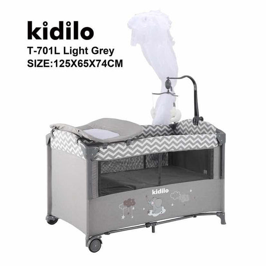 Kidilo – Lit bébé multifonction + parc de jeu  –  Model T-701L