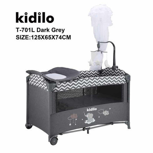 Kidilo – Lit bébé multifonction + parc de jeu  –  Model T-701L