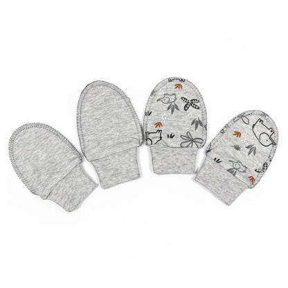 Lot de 2 moufles naissance en coton