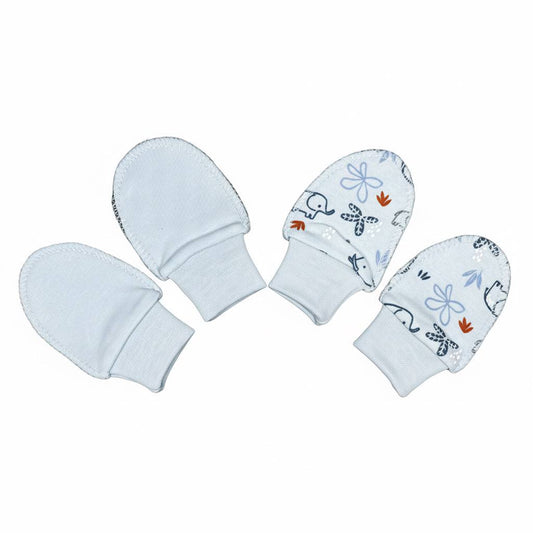 Lot de 2 moufles naissance en coton