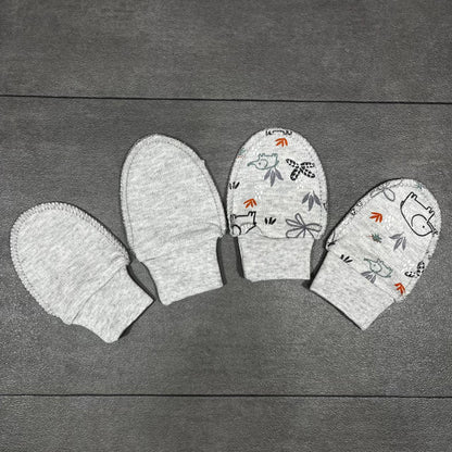 Lot de 2 moufles naissance en coton