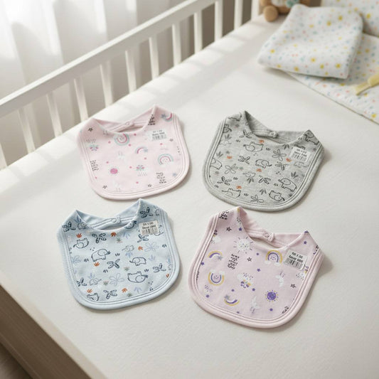 Bavoir naissance en coton imprimé