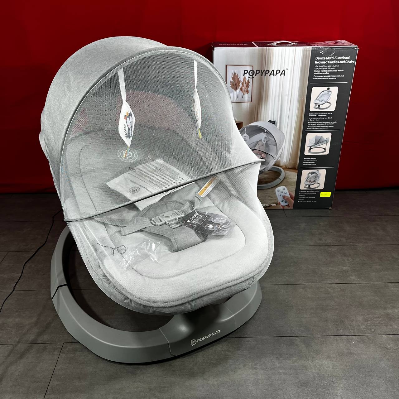 Popypapa – Balancelle électrique pour bébé avec Bluetooth