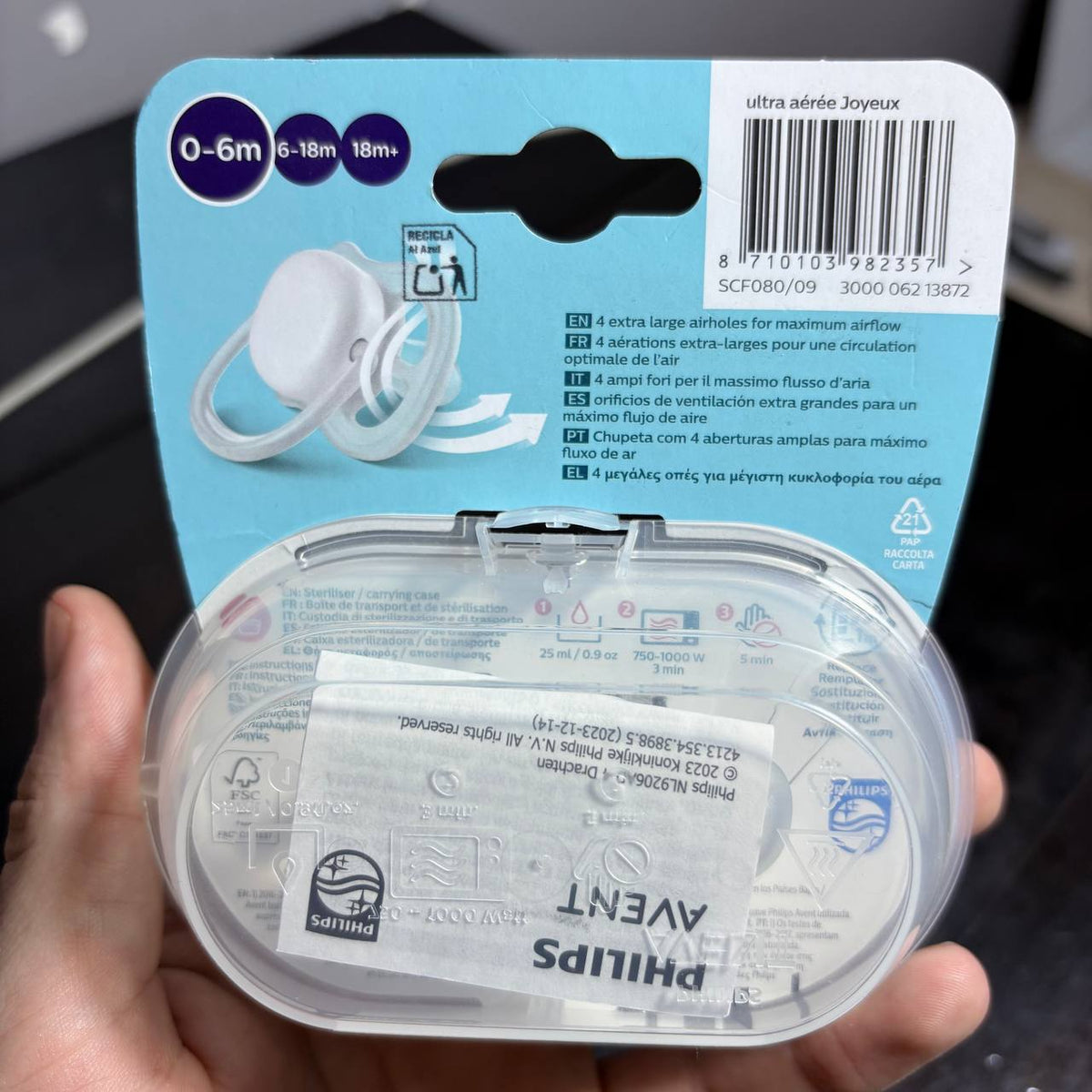 Philips Avent - Sucette 2 pieces - Ultra Air Happy SCF080/09