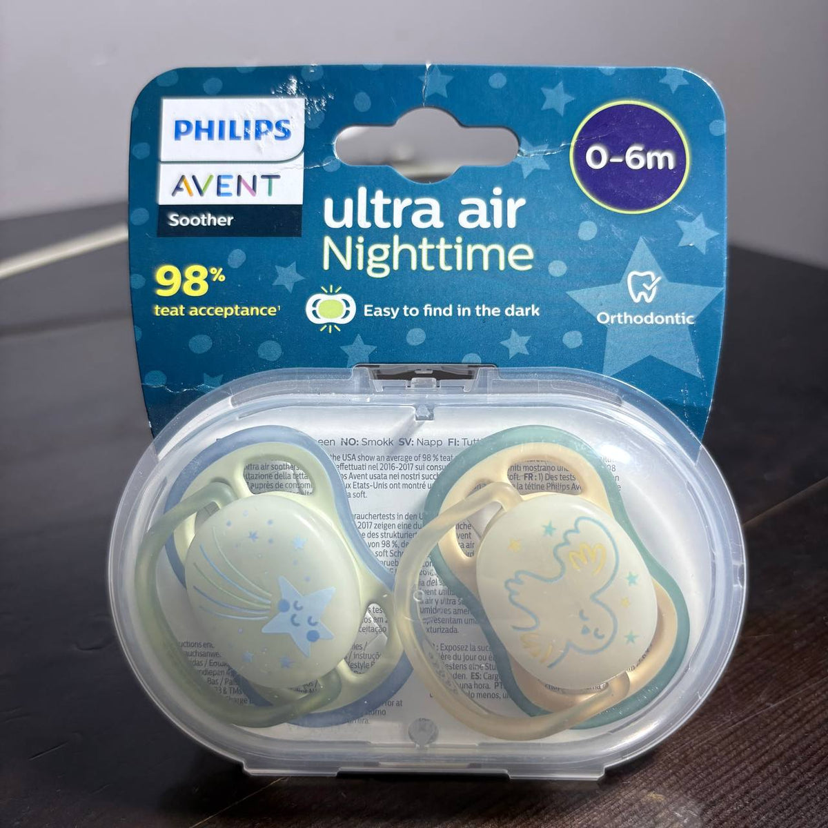 Philips Avent - Sucette 2 pieces - Ultra Air Nighttime SCF376/17