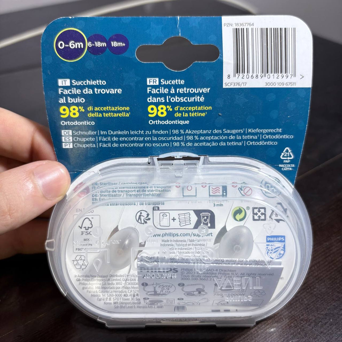 Philips Avent - Sucette 2 pieces - Ultra Air Nighttime SCF376/17