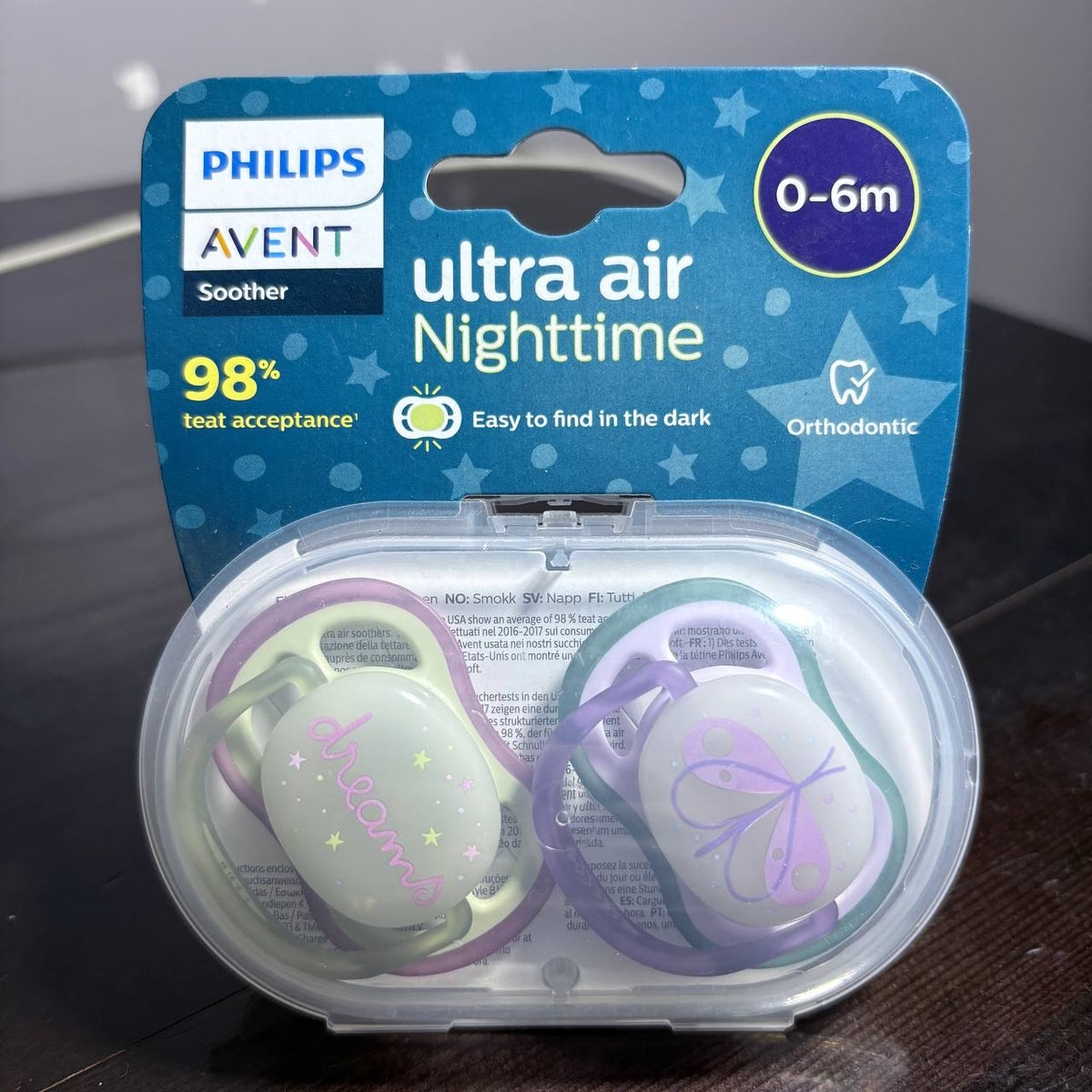 Philips Avent - Sucette 2 pieces - Ultra Air Nighttime SCF376/17