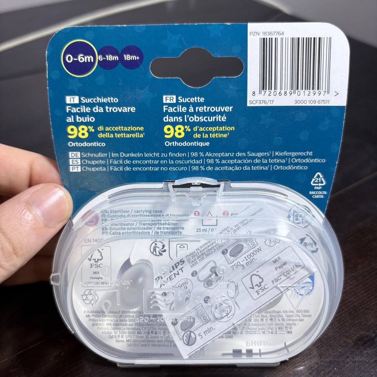 Philips Avent - Sucette 2 pieces - Ultra Air Nighttime SCF376/17