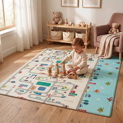 Tapis de jeu pliable et réversible 195\178 cm