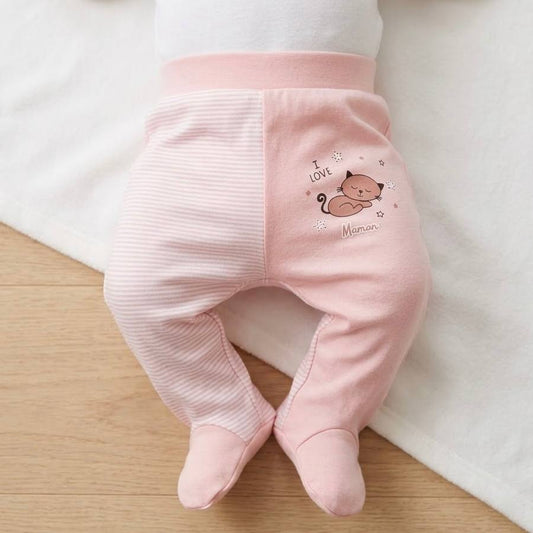 Pantalon bébé en coton doux ( pieds fermés )