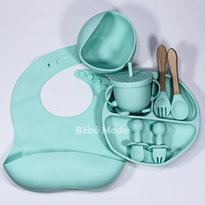 Ensemble de Vaisselle en Silicone 8 pcs pour Bébè