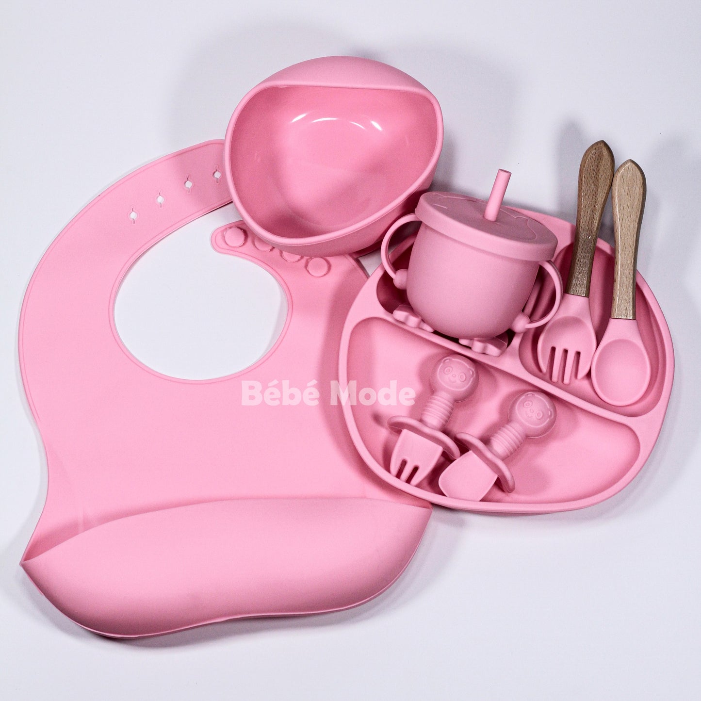 Ensemble de Vaisselle en Silicone 8 pcs pour Bébè
