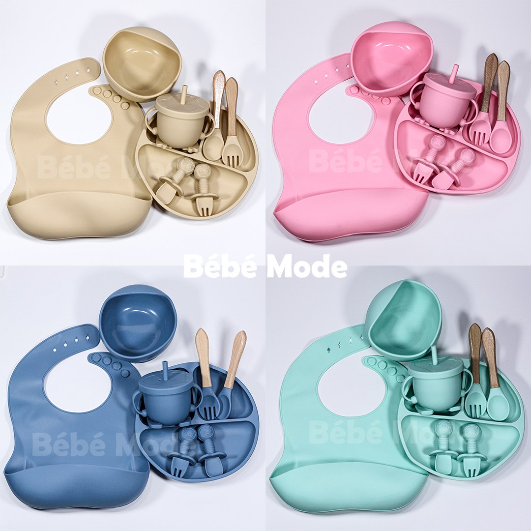 Ensemble de Vaisselle en Silicone 8 pcs pour Bébè