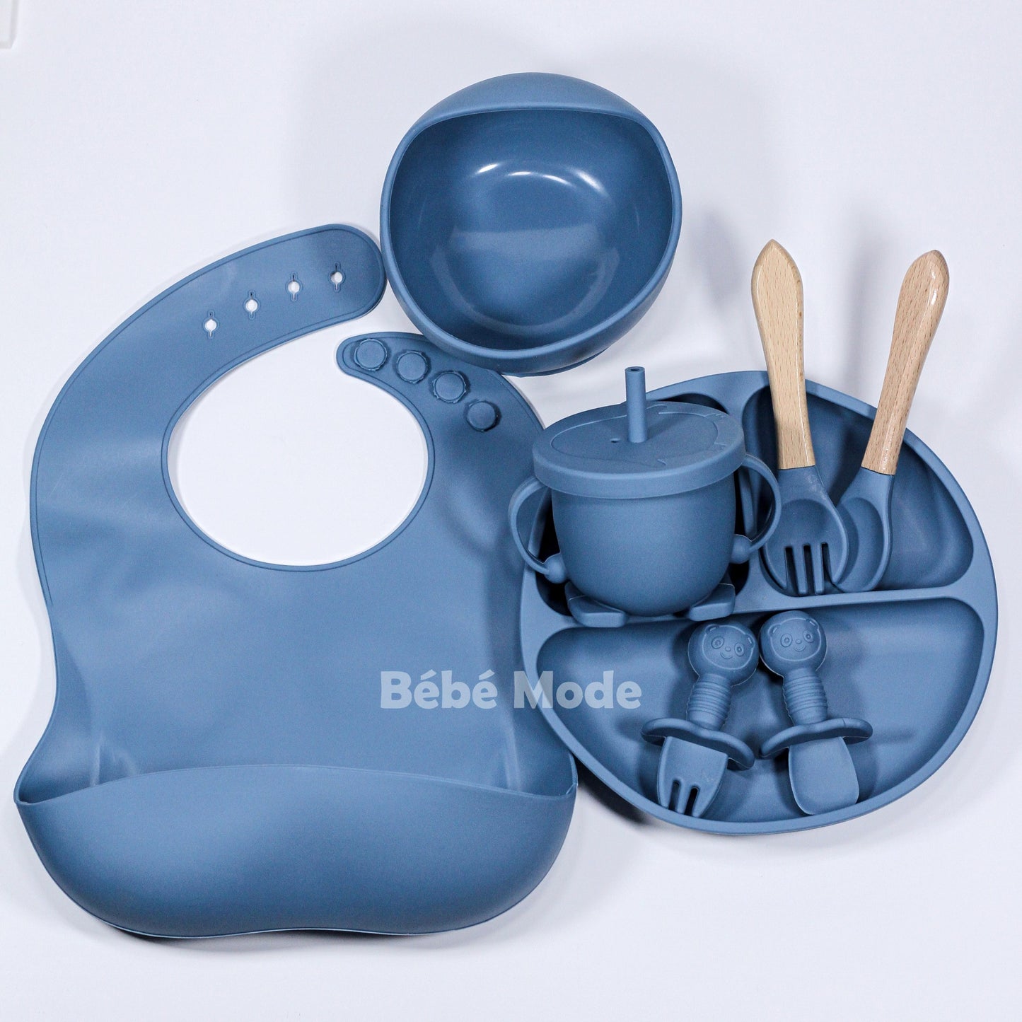 Ensemble de Vaisselle en Silicone 8 pcs pour Bébè