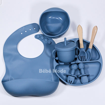 Ensemble de Vaisselle en Silicone 8 pcs pour Bébè