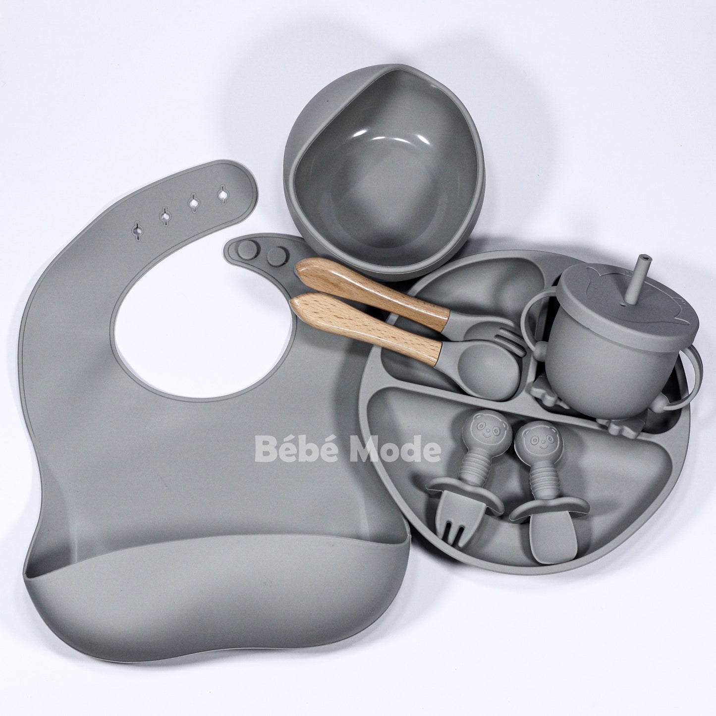 Ensemble de Vaisselle en Silicone 8 pcs pour Bébè