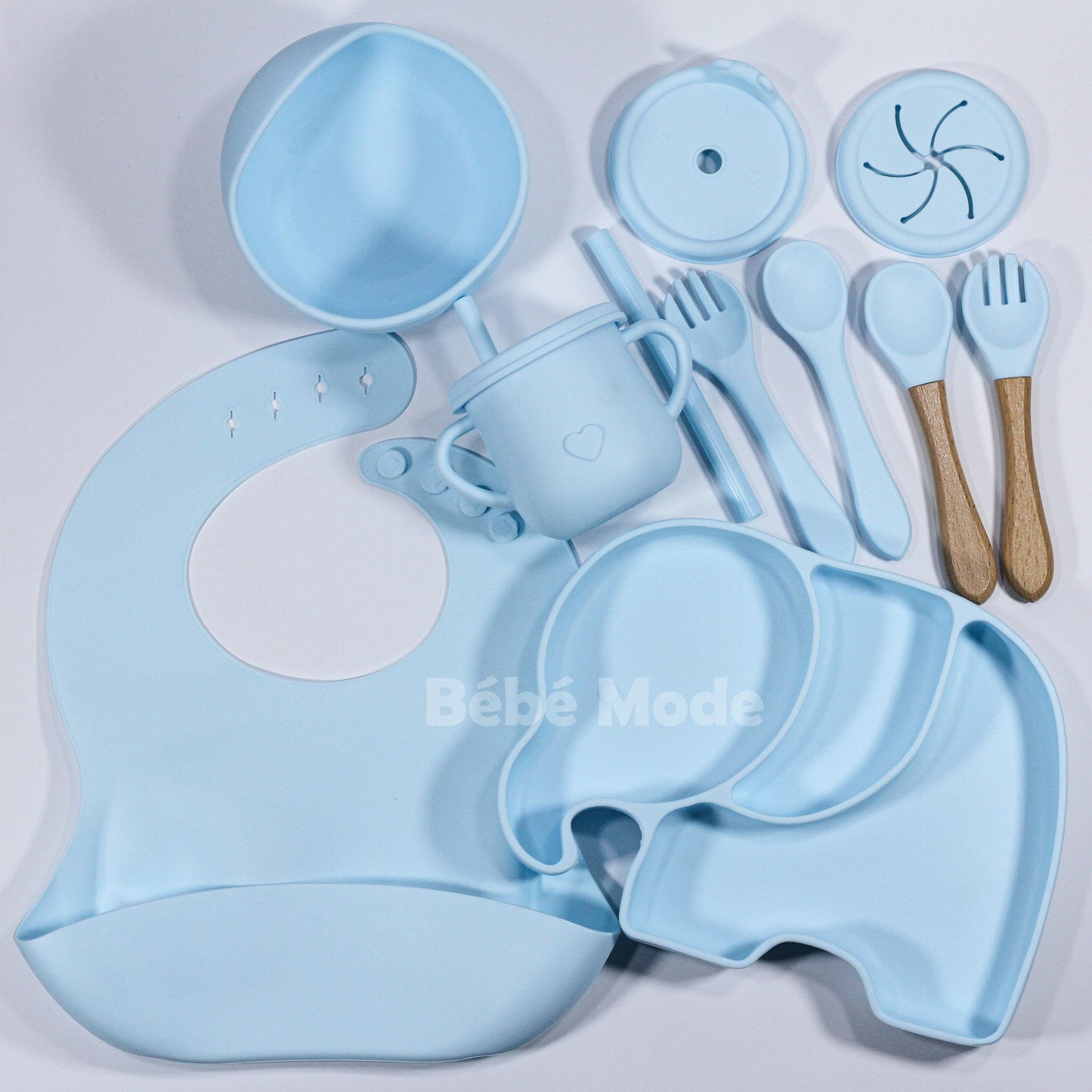 Ensemble de Vaisselle en Silicone 11 pcs pour Bébè