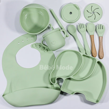 Ensemble de Vaisselle en Silicone 11 pcs pour Bébè