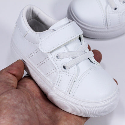 Chaussures bébé mixte en semi-cuir avec fermeture à scratch