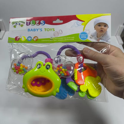 Set de Hochets & Anneaux de Dentition Bébé – Jouets Sensoriels Colorés 3M+