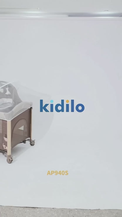 Kidilo – Lit bébé multifonction + parc de jeu + table à langer – Modèle AP940S