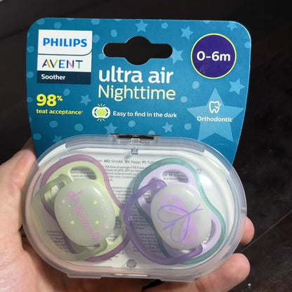 Philips Avent - Sucette 2 pieces - Ultra Air Nighttime SCF376/17