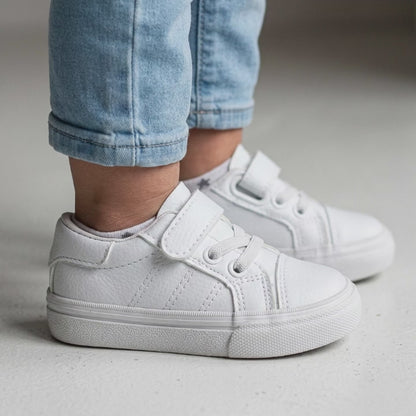 Chaussures bébé mixte en semi-cuir avec fermeture à scratch