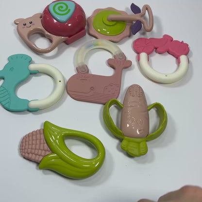 Set de Hochets & Anneaux de Dentition Bébé – Jouets Sensoriels Colorés 3M+