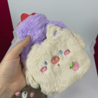 Bouillotte en peluche avec housse dessin animé – Chauffe-mains & pieds