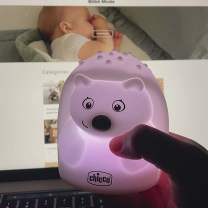 Chicco – Veilleuse Sweet Lights rechargeable et portable – Motif hérisson