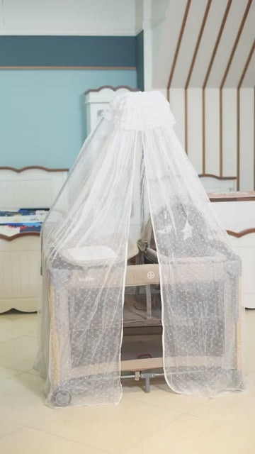 Kidilo – Lit bébé multifonction + parc de jeu + table à langer 5 en 1 – Modèle T-703M