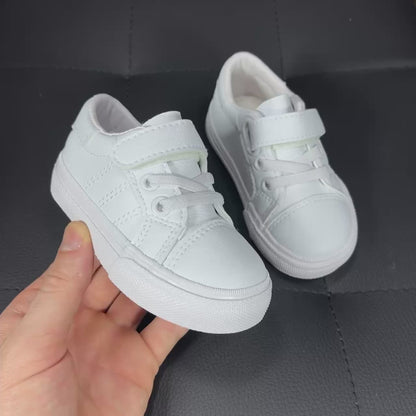 Chaussures bébé mixte en semi-cuir avec fermeture à scratch