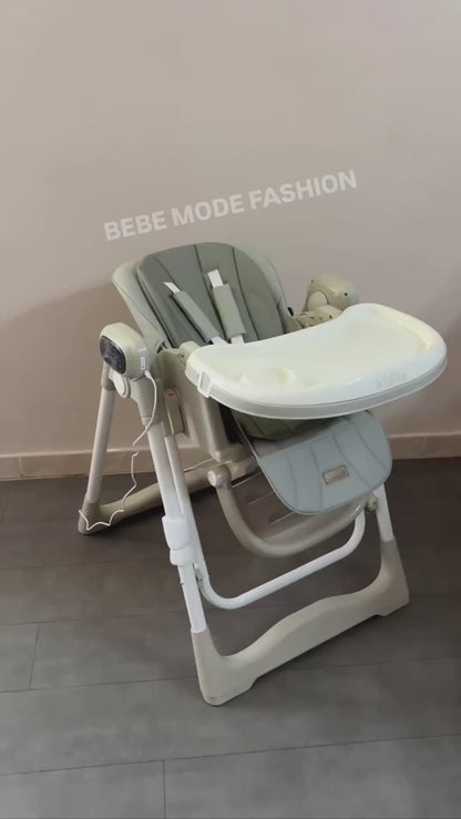 Kidilo – Chaise haute 2en1 avec fonction balançoire électrique et télécommande – Modèle KD001