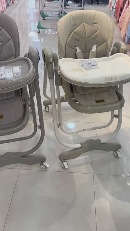 Kidilo – Chaise haute 2en1 avec fonction balançoire électrique et télécommande – Modèle KD002